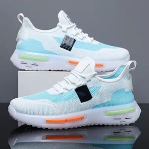 Lightweight Mens Athletic Mesh Sneakers White Casual Sports Running Shoes Size 9